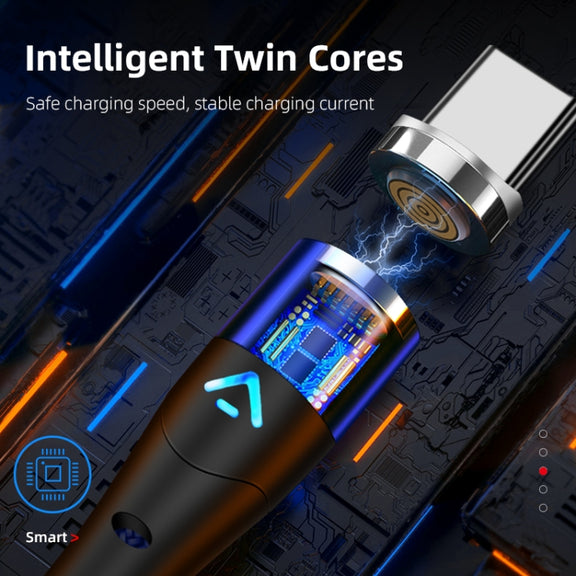 ENKAY 3A USB to 8 Pin Magnetic Fast Charging Data Cable with LED Light, Length:2m(Silver)