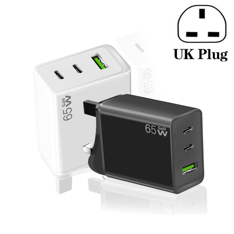 GaN PD65W Type-C x 2 + USB3.0 Laptop Adapter ,EU Plug(Black) - free shipping - PMC Jewellery - Order now!