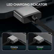 ENKAY 140W USB-C / Type-C to MagSafe 3 Nylon Braided Magnetic Charging Cable with LED Indicator for MacBook 6.6FT(Grey)