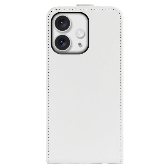 For iPhone 16 Pro R64 Texture Single Vertical Flip Leather Phone Case(White)