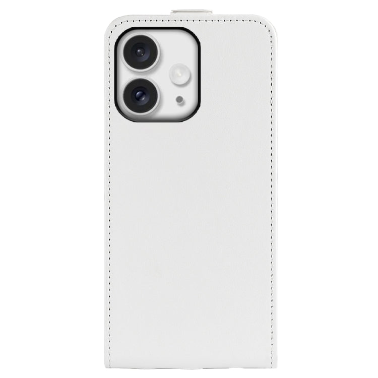 For iPhone 16 Pro R64 Texture Single Vertical Flip Leather Phone Case(White)