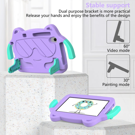 For Huawei MediaPad M5 Lite 8.0 Ice Baby EVA Shockproof Hard PC Tablet Case(Light Purple+Mint Green)