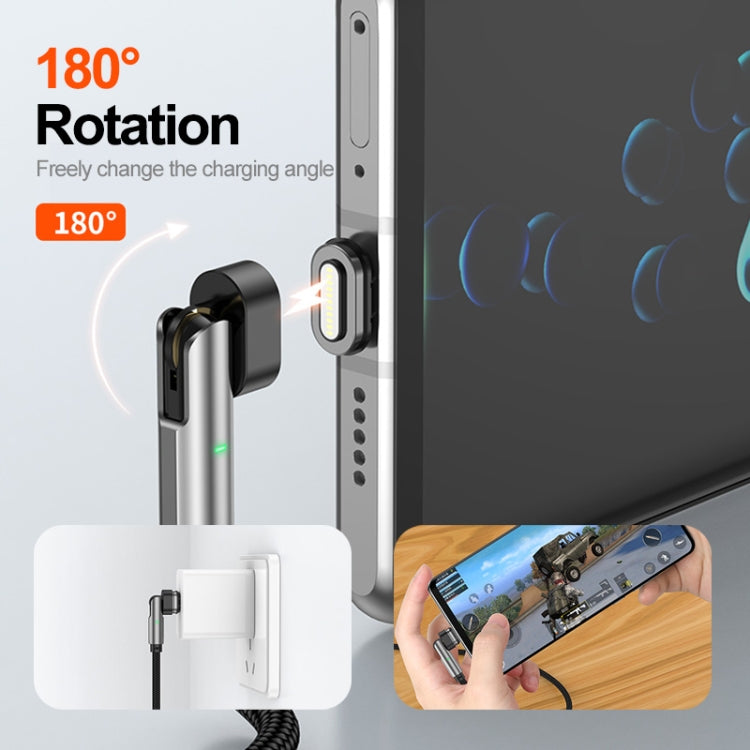 ENKAY 2 in 1 PD 100W / 27W 180 Degrees Rotation Magnetic Type-C / 8 Pin Fast Charging Data Cable with LED Light, Length:1m - free shipping - PMC Jewellery - Order now!