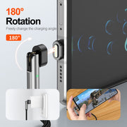 ENKAY 2 in 1 PD 100W / 27W 180 Degrees Rotation Magnetic Type-C / 8 Pin Fast Charging Data Cable with LED Light, Length:1m