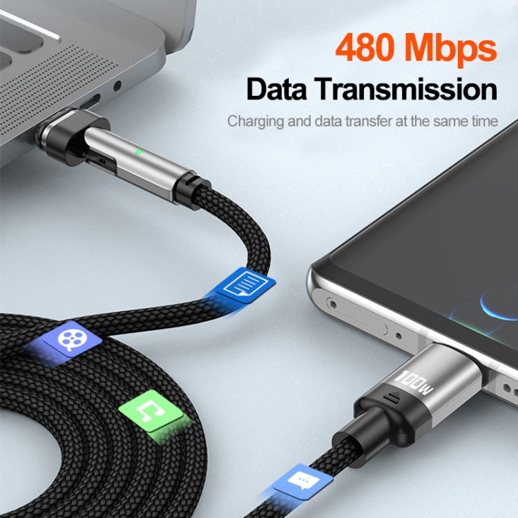 ENKAY 2 in 1 PD 100W / 27W 180 Degrees Rotation Magnetic Type-C / 8 Pin Fast Charging Data Cable with LED Light, Length:1m - free shipping - PMC Jewellery - Order now!