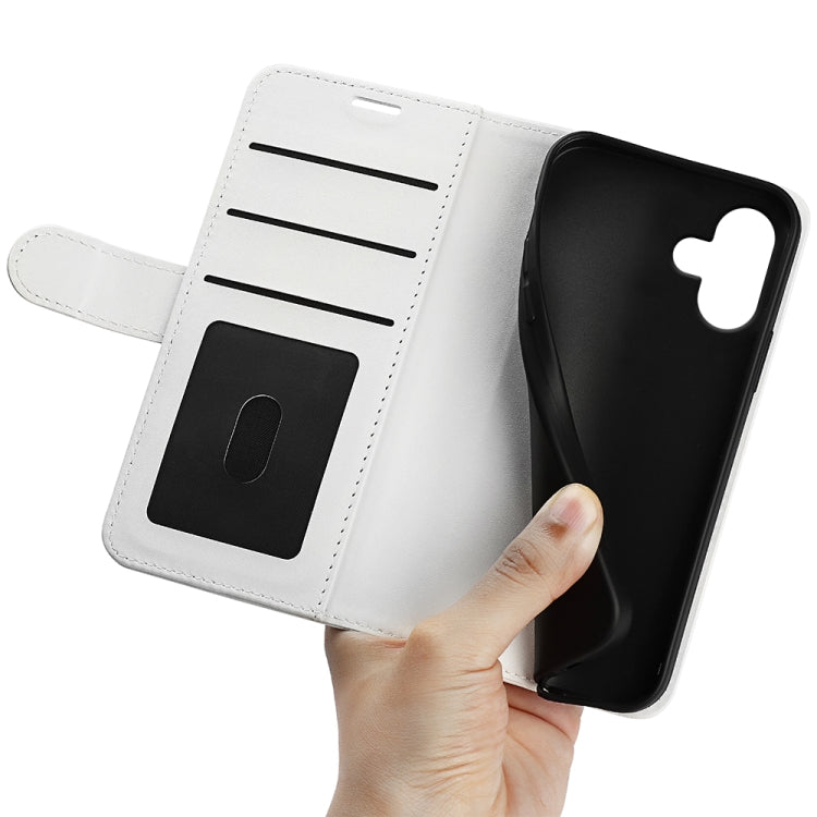 For iPhone 16 R64 Texture Horizontal Flip Leather Phone Case(White) - iPhone 16 Cases by PMC TechLife | Online Shopping South Africa | PMC TechLife | Buy Now Pay Later Mobicred