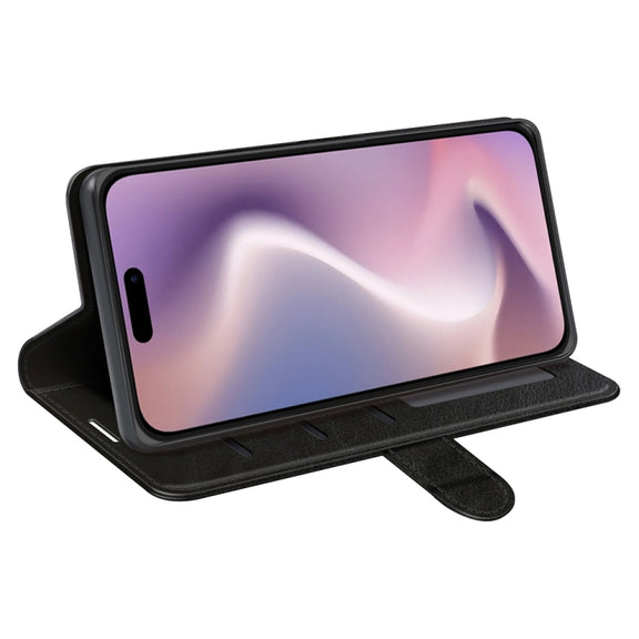 For iPhone 16 Plus R64 Texture Horizontal Flip Leather Phone Case(Black)