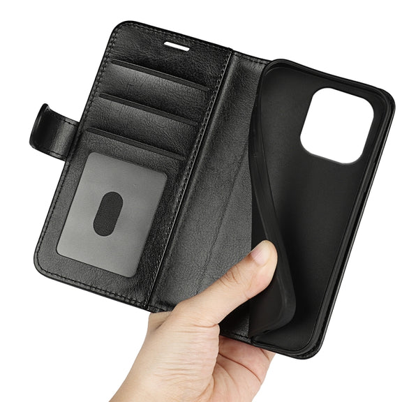 For iPhone 16 Pro Max R64 Texture Horizontal Flip Leather Phone Case(Black)