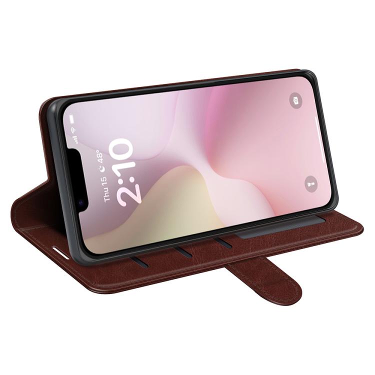 For iPhone 16e R64 Texture Horizontal Flip Leather Phone Case(Brown) - iPhone 16e Cases by PMC TechLife | Online Shopping South Africa | PMC TechLife | Buy Now Pay Later Mobicred
