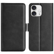 For iPhone 16 Pro Dual-side Magnetic Buckle Horizontal Flip Leather Phone Case(Black)