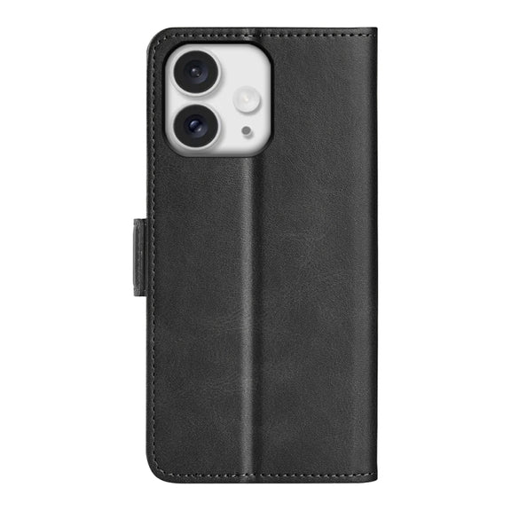 For iPhone 16 Pro Dual-side Magnetic Buckle Horizontal Flip Leather Phone Case(Black)