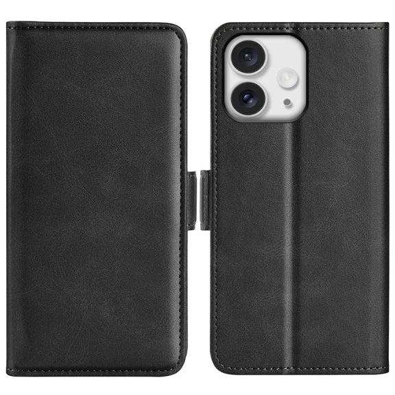 For iPhone 16 Pro Max Dual-side Magnetic Buckle Horizontal Flip Leather Phone Case(Black)