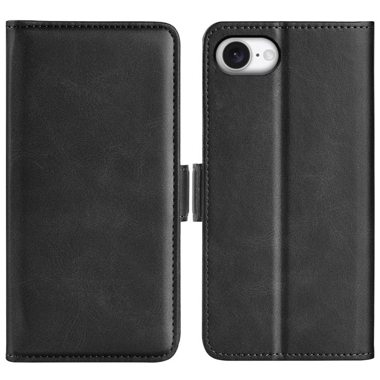 For iPhone 16e Dual-side Magnetic Buckle Horizontal Flip Leather Phone Case(Black) - iPhone 16e Cases by PMC TechLife | Online Shopping South Africa | PMC TechLife | Buy Now Pay Later Mobicred