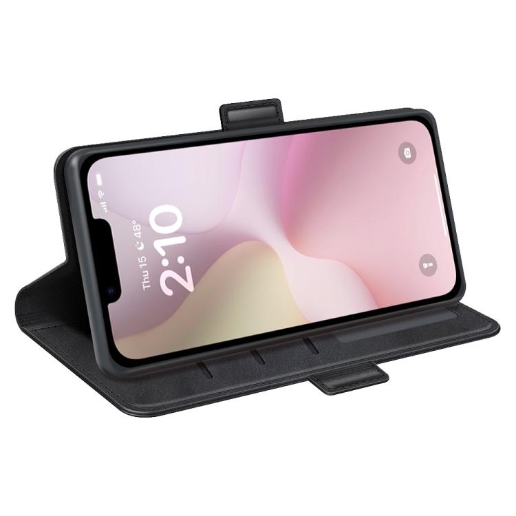 For iPhone 16e Dual-side Magnetic Buckle Horizontal Flip Leather Phone Case(Black) - iPhone 16e Cases by PMC TechLife | Online Shopping South Africa | PMC TechLife | Buy Now Pay Later Mobicred