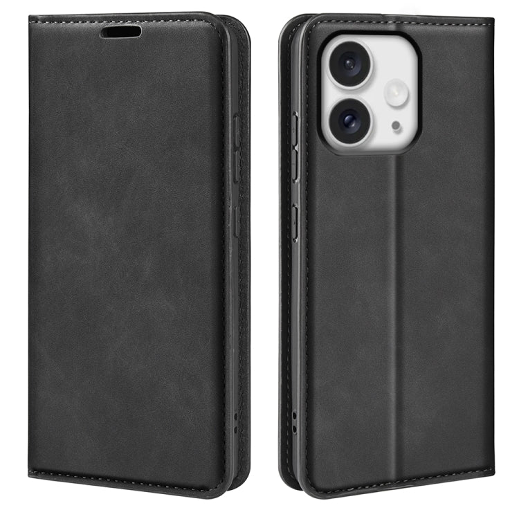 For iPhone 16 Pro Max Retro-skin Magnetic Suction Leather Phone Case(Black) - iPhone 16 Pro Max Cases by PMC TechLife | Online Shopping South Africa | PMC TechLife | Buy Now Pay Later Mobicred