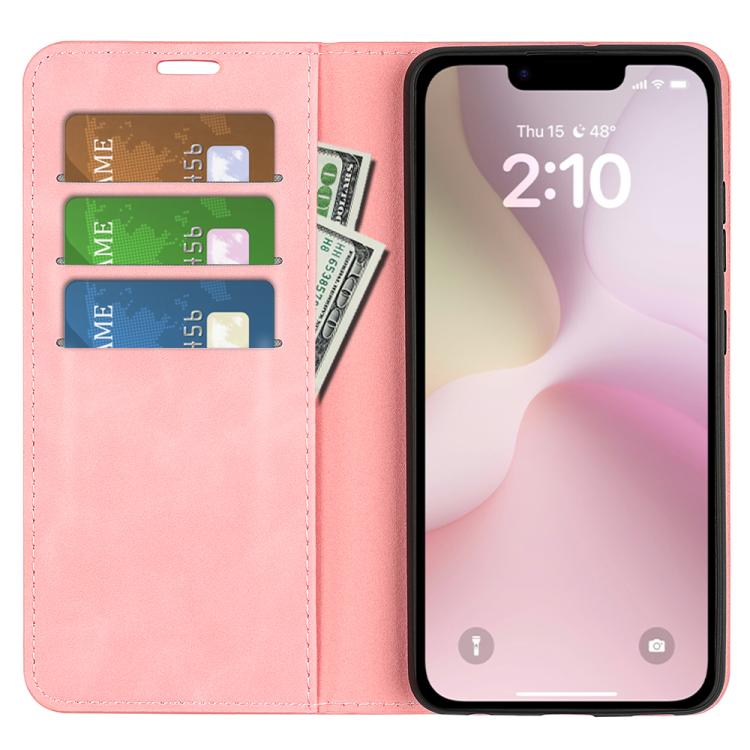 For iPhone 16e Retro-skin Magnetic Suction Leather Phone Case(Pink) - free shipping - PMC TechLife - Order now!