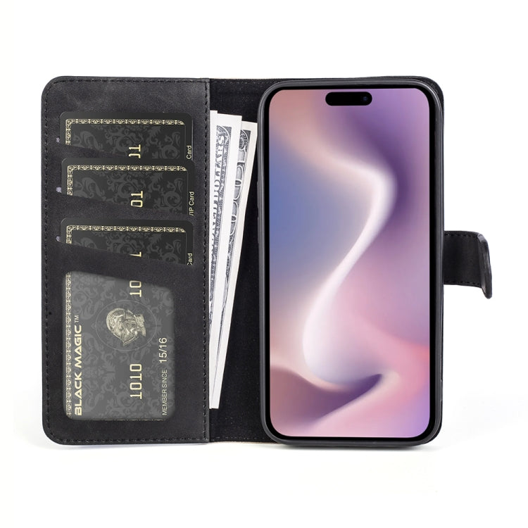 For iPhone 16 Plus Stitching Horizontal Flip Leather Phone Case(Black) - iPhone 16 Plus Cases by PMC TechLife | Online Shopping South Africa | PMC TechLife | Buy Now Pay Later Mobicred