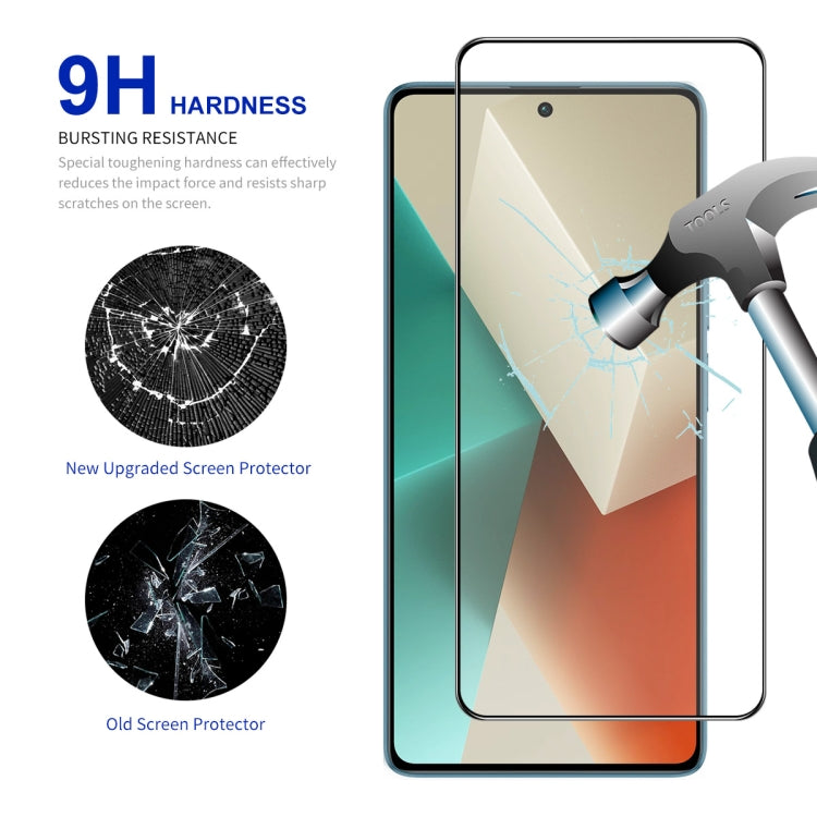 For Redmi Note 13 / Note 13 Pro 10pcs ENKAY Hat-Prince Full Glue High Aluminum-silicon Tempered Glass Film