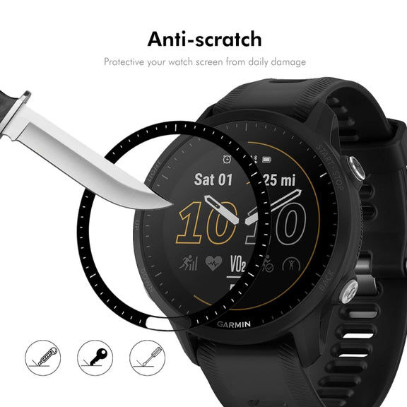 For Garmin Forerunner 955 / 955 Solar 2pcs ENKAY 3D Full Coverage Soft PC Edge PMMA HD Screen Protector Film