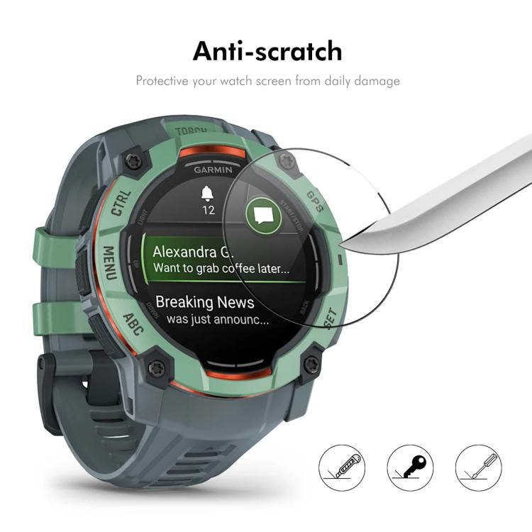For Garmin Instinct 3 AMOLED / Solar 50mm 2pcs ENKAY 3D Full Coverage Soft PC Edge PMMA HD Screen Protector Film - free shipping - PMC TechLife - Order now!