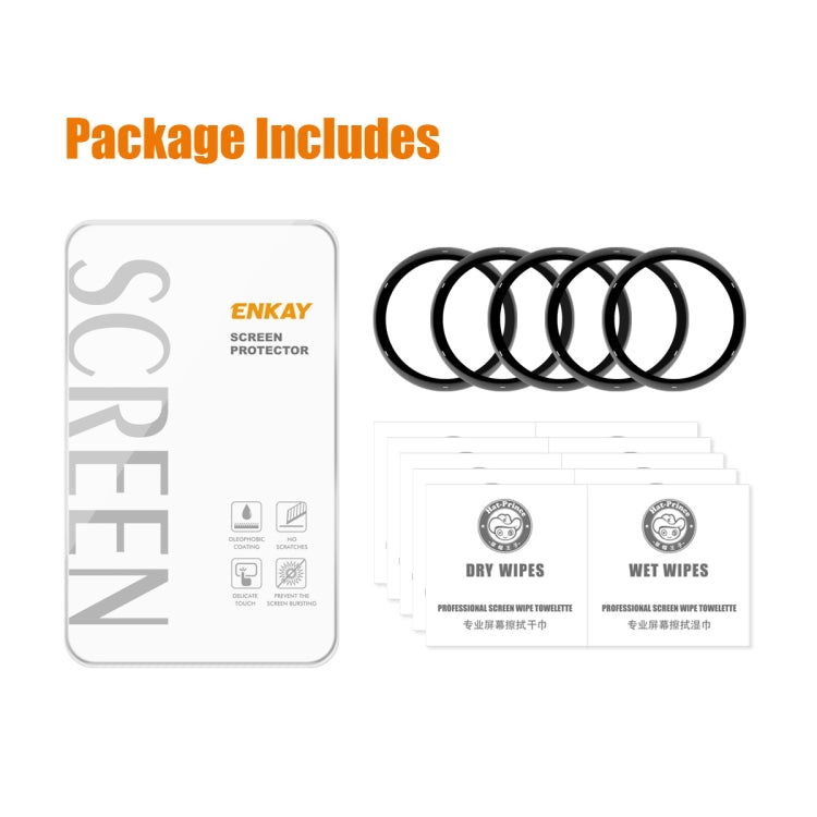 For Garmin Active 5 5pcs ENKAY 3D Full Coverage Soft PC Edge PMMA HD Screen Protector Film - free shipping - PMC TechLife - Order now!