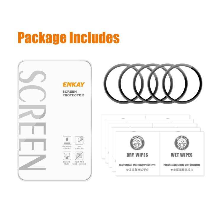 For Garmin vivoactive 6 5pcs ENKAY 3D Full Coverage Soft PC Edge PMMA HD Screen Protector Film