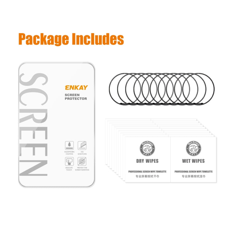 For Garmin Fenix 7S Pro 10pcs ENKAY 3D Full Coverage Soft PC Edge PMMA HD Screen Protector Film
