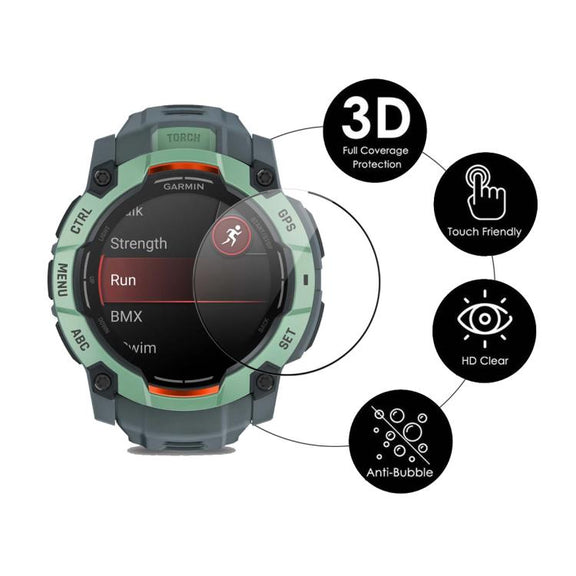 For Garmin Instinct 3 AMOLED / Solar 50mm 10pcs ENKAY 3D Full Coverage Soft PC Edge PMMA HD Screen Protector Film