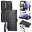 For Samsung Galaxy S23 Ultra 5G Geometric Zipper Wallet Side Buckle Leather Phone Case(Black) - free shipping - PMC TechLife - Order now!