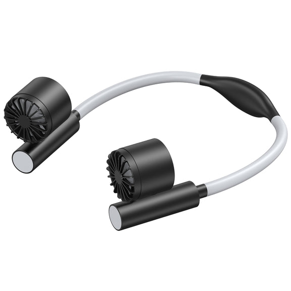 Long Life Twin-head Turbine Bladeless Neck Lazy Sports Fan(Black)