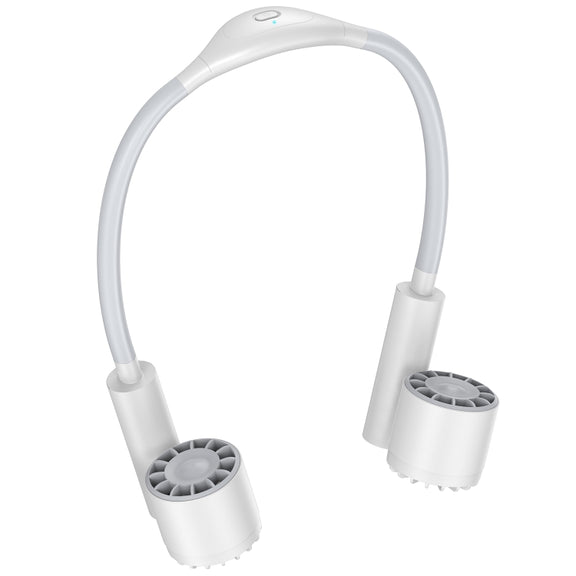 Long Life Twin-head Turbine Bladeless Neck Lazy Sports Fan(White)