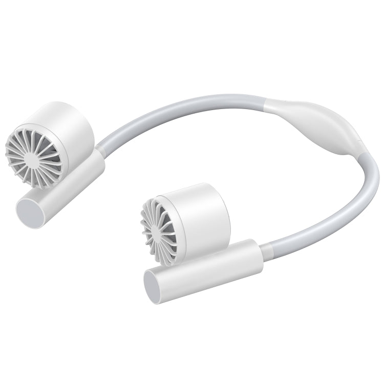 Long Life Twin-head Turbine Bladeless Neck Lazy Sports Fan(White)