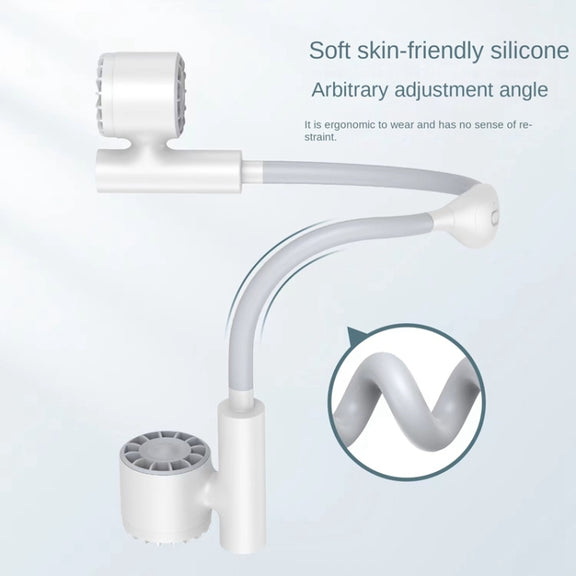 Long Life Twin-head Turbine Bladeless Neck Lazy Sports Fan(White)