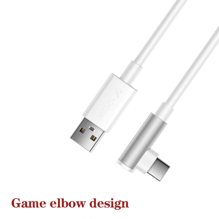 5pcs XJ-93 1m 120W USB to Type-C Elbow Fast Charging Data Cable for vivo and Other Phone(White) - USB-C & Type-C Cable by PMC TechLife | Online Shopping South Africa | PMC TechLife