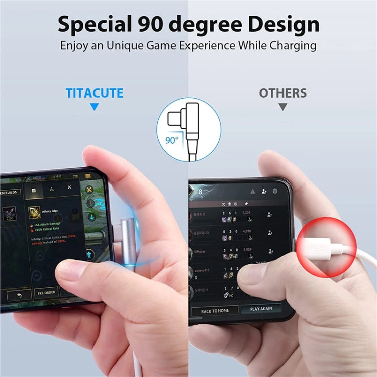 5pcs XJ-93 1m 120W USB to Type-C Elbow Fast Charging Data Cable for vivo and Other Phone(White) - USB-C & Type-C Cable by PMC TechLife | Online Shopping South Africa | PMC TechLife