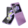 For Samsung Galaxy Z Flip5 5G Glitter Powder Skin PU All-inclusive Phone Case(Purple) - Galaxy Z Flip5 Cases by PMC TechLife | Online Shopping South Africa | PMC TechLife