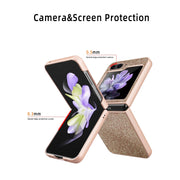 For Samsung Galaxy Z Flip5 5G Glitter Powder Skin PU All-inclusive Phone Case(Purple)