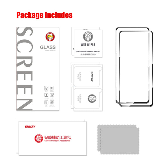 For Motorola Moto G Play 2024 2pcs ENKAY Full Glue High Aluminum-silicon Tempered Glass Film