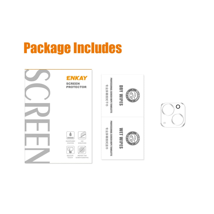For iPhone 15 / 15 Plus ENKAY Hat-Prince 9H Rear Camera Lens Tempered Glass Film