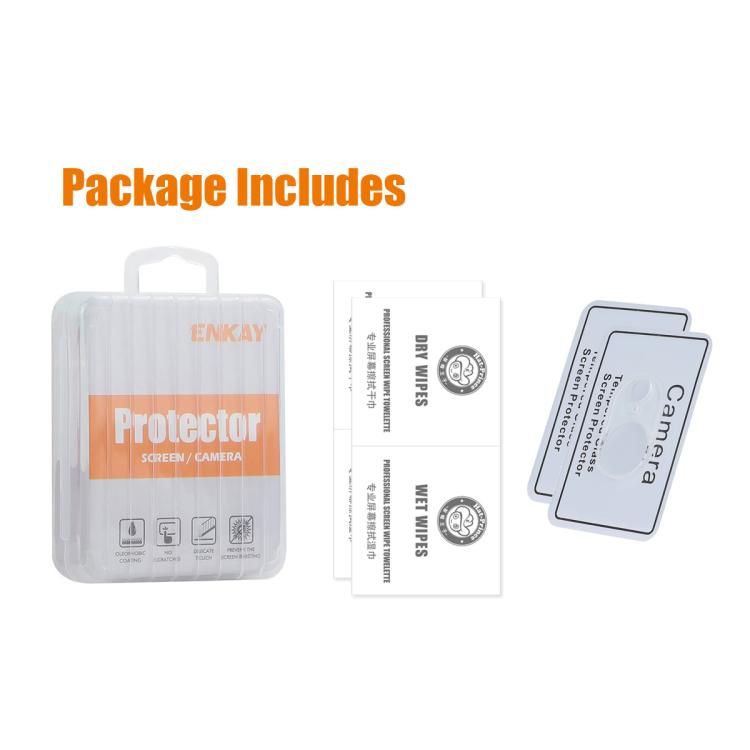For iPhone 16e 2pcs ENKAY Hat-Prince 9H Rear Camera Lens Tempered Glass Film - free shipping - PMC Jewellery - Order now!