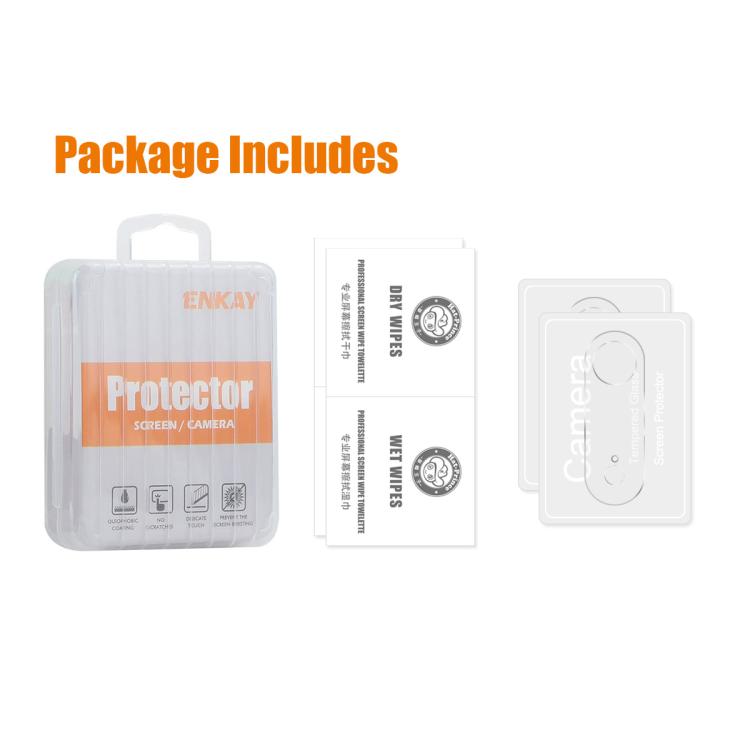 For iPhone 17 Air 2pcs ENKAY Hat-Prince 9H Rear Camera Lens Tempered Glass Film