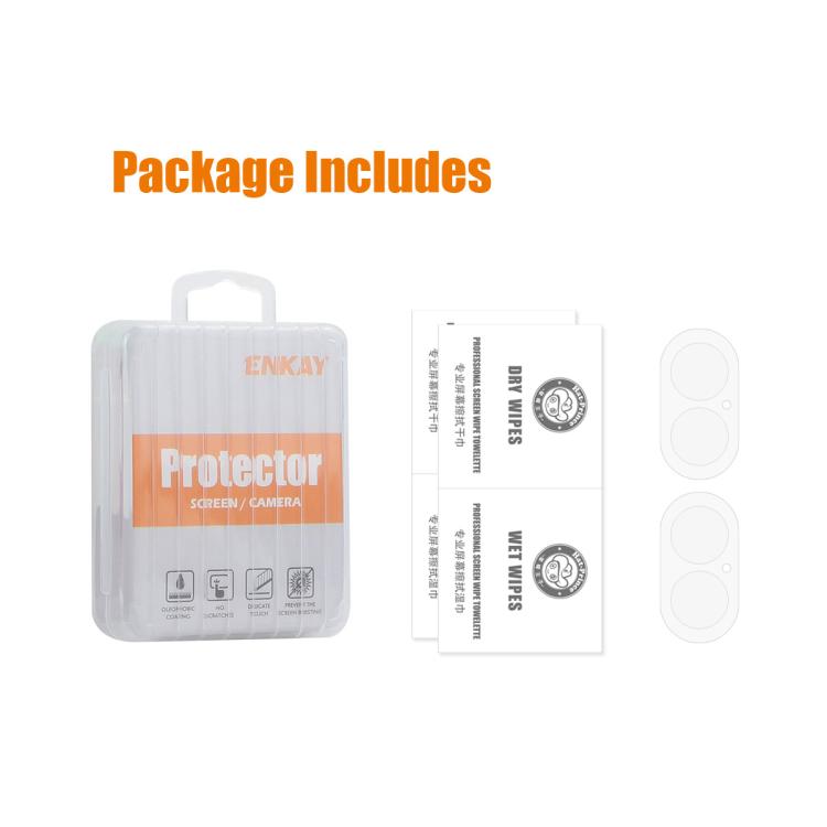 For iPhone 17 2pcs ENKAY Hat-Prince 9H Rear Camera Lens Tempered Glass Film