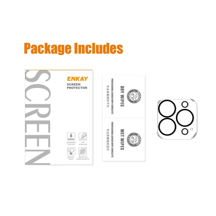 For iPhone 15 Pro / 15 Pro Max ENKAY Hat-Prince 9H Rear Camera Lens Tempered Glass Film