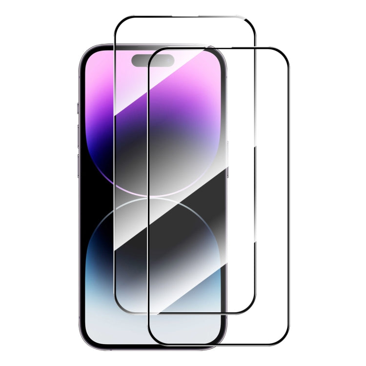 For iPhone 16 Plus 2pcs ENKAY Full Glue High Aluminum-silicon Tempered Glass Film - iPhone 16 Plus Tempered Glass by ENKAY | Online Shopping South Africa | PMC TechLife | Buy Now Pay Later Mobicred