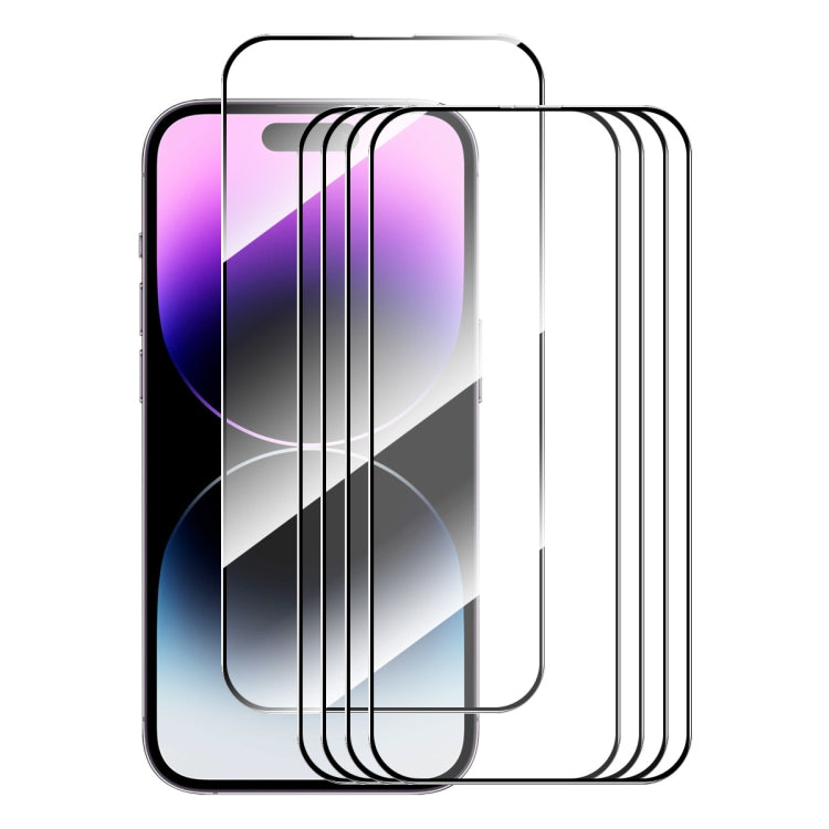 For iPhone 16 Pro 5pcs ENKAY Full Glue High Aluminum-silicon Tempered Glass Film - iPhone 16 Pro Tempered Glass by ENKAY | Online Shopping South Africa | PMC TechLife | Buy Now Pay Later Mobicred