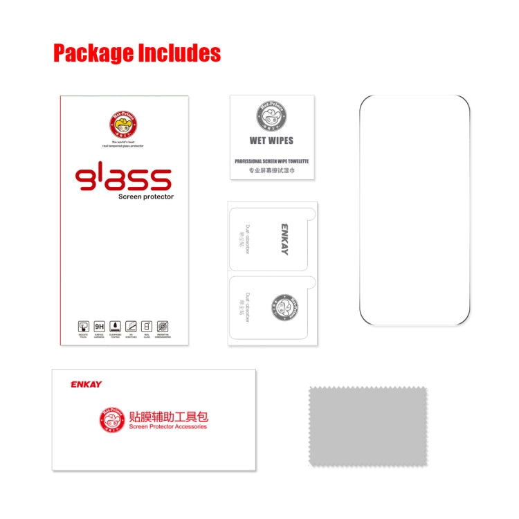 For iPhone 16 ENKAY Hat-Prince 0.26mm 9H 2.5D High Aluminum-silicon Tempered Glass Film