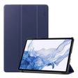 For Samsung Galaxy Tab S9 ENKAY Tri-fold Custer Texture Leather Smart Tablet Case(Dark Blue) - Galaxy Tab S9 Cases by ENKAY | Online Shopping South Africa | PMC TechLife | Buy Now Pay Later Mobicred