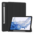 For Samsung Galaxy Tab S9 ENKAY Tri-fold Custer Leather TPU Bottom Smart Case with Pen Slot(Black) - free shipping - PMC TechLife - Order now!