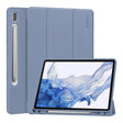 For Samsung Galaxy Tab S9 ENKAY Tri-fold Custer Leather TPU Bottom Smart Case with Pen Slot(Purple) - free shipping - PMC TechLife - Order now!
