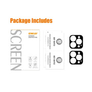 For iPhone 15 Pro / 15 Pro Max 2pcs ENKAY Hat-Prince 9H Rear Camera Lens Tempered Glass Film